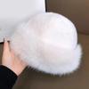Autumn And Winter Women'S Fashion Fur Cap Fur Hat Fur Hats Mongolian Hat Brimless Plush Fluffy Skiing Riding Warm Caps