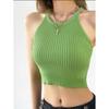 Летние женские сексуальные без рукавов однотонные трикотажные короткие свитера-пуловеры