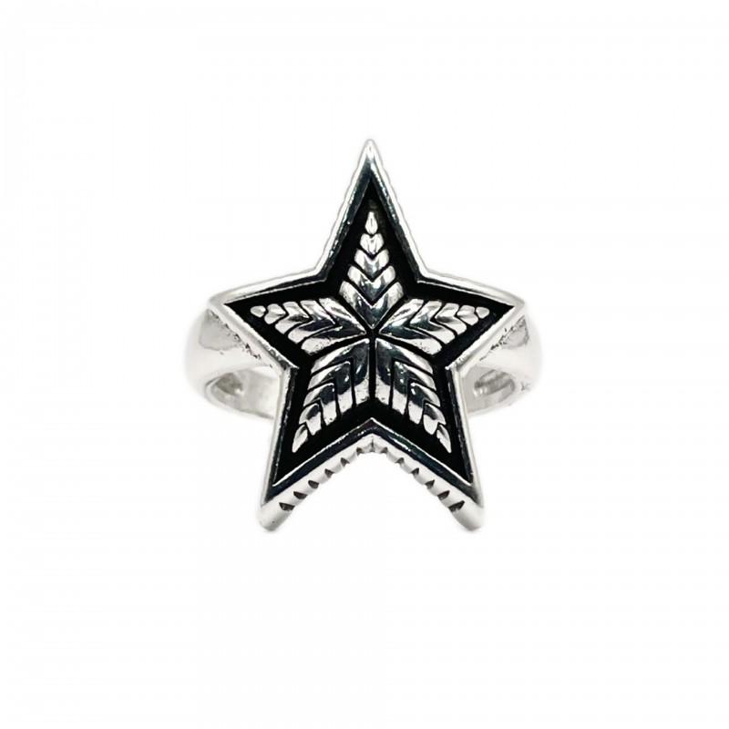 Adjustable Open Star Ring Men Women Vintage Rock Punk Geometric Copper Jewelry