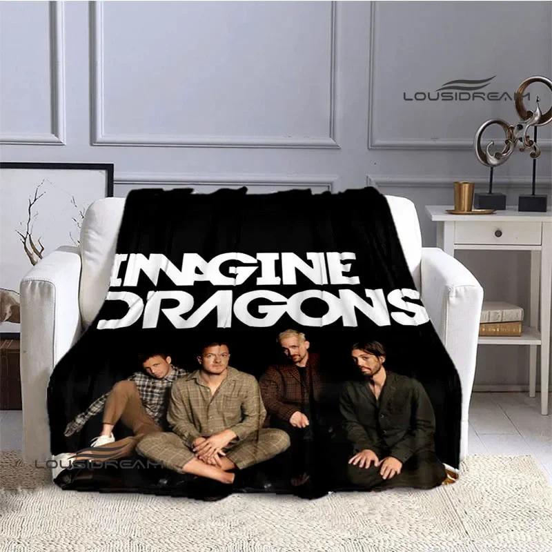 Плед с принтом Rock Band Imagine Dragons, теплый фланелевый плед, подстилка для кровати, мягкий и удобный плед, подарок на день рождения