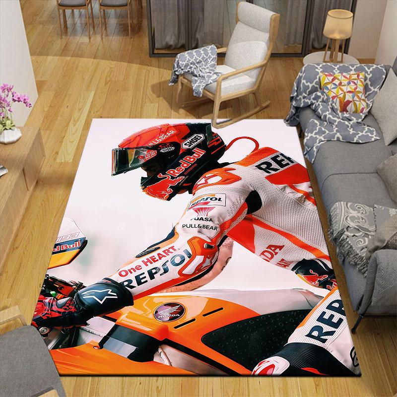 Marquez Flannel Printed Carpet, Home Sofa Decoration for Living Room & Bedroom, Non‑Slip Play Flannel Floor Mat for Game Room