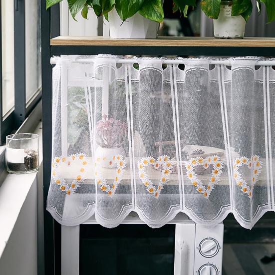 Baizihuahu Кружевная Короткая Занавеска, Для Половины Окна, Французский Стиль, Ажурная Тюль, Пылезащитная Занавеска для Шкафов, Эркер
