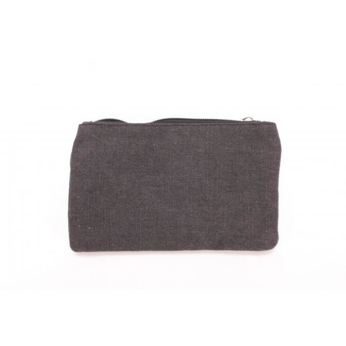 Pochette - LE TEMPS DES CERISES - Paradise 3 - Gris - 2 compartiments zippés - 100% polyester