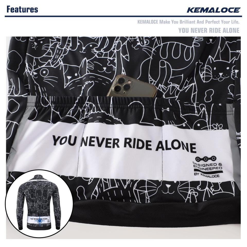 KEMALOCE Зимние велосипедные куртки мужские флисовые с длинными рукавами из черной и белой термоткани