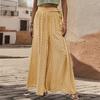 Весенние и летние широкие брюки, женские повседневные брюки со свободными завязками и высокой талией
