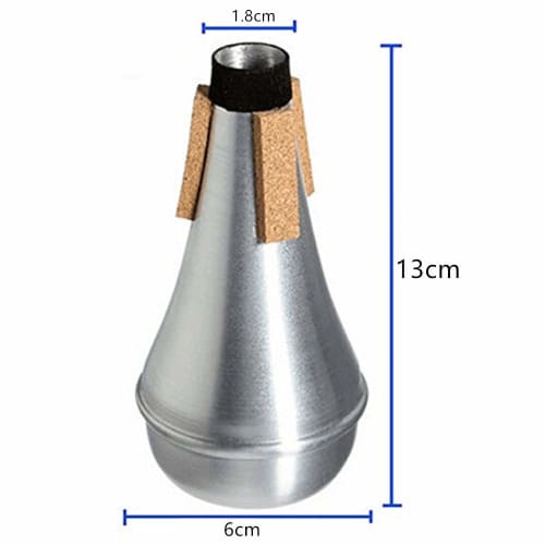 Set of 1 Trumpet Silencer Straight Mute for Trumpet Silencer, Aluminum Alloy & Cork, Sound Absorption, Sound Pressure Reduction, Silencer for Indoor a