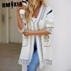 Long Sweater Coat Jacquard Everything Lazy Wind Knit Loose Autumn and Winter Cardigan Women