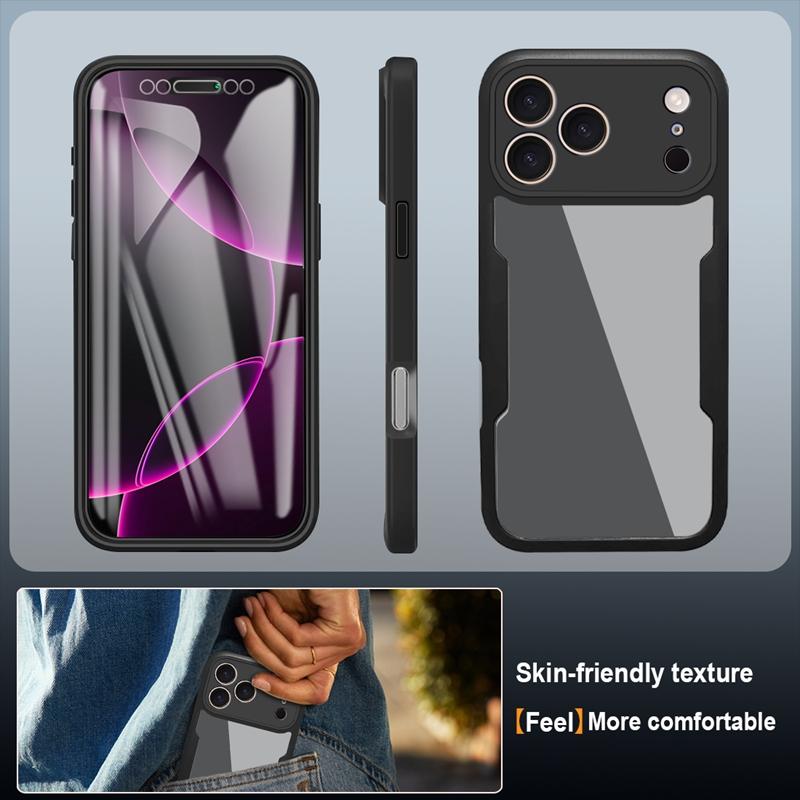 Прозрачный чехол с полной защитой корпуса 360 для iPhone 17 Pro Max iphone17 Air 5G, противоударный бампер для переднего экрана