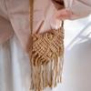New Casual Handmade Crochet Braid Fringed Bag Women Tassel Knitted Handbag Female Beach Bohemian Shoulder Messenger Bag