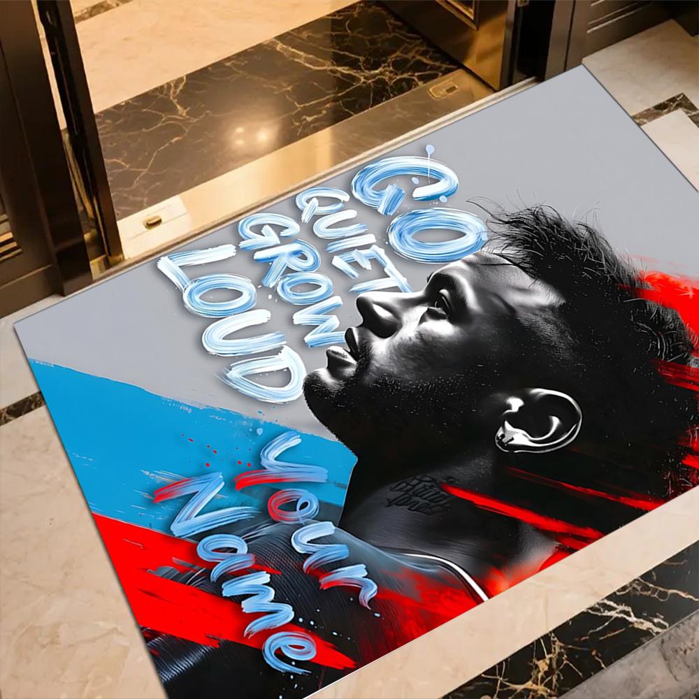 Football Legend Poster Customize Text Area Rug Perfect for Foyer Playrooms Game Room Decorate room Antislip Carpet Decorate Offices