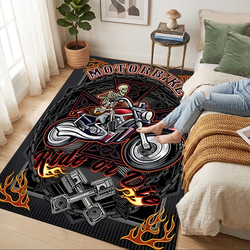Motorbike Ride Living Room Nonslip Area Rug Soft Carpet For Bedroom Game Playroom Sofa Office Home Decor Doormat Christmas Gift C930111