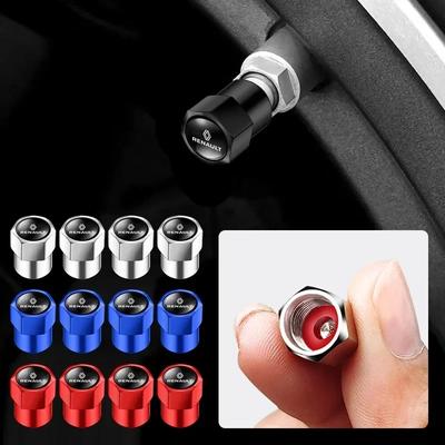 4PCS Car Tire Valve Caps Emblem Metal Cap Case Dust Covers Accessories For Renault Fluence Scenic Duster Logan Koleos Kadjar S666