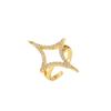 European and American light luxury new women's jewelry geometric star design inlaid zircon ring versatile open ring