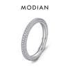 MODIAN Роскошные кольца на палец из стерлингового серебра 925 пробы для женщин, сверкающее прозрачное обручальное кольцо с цирконием, ювелирные украшения
