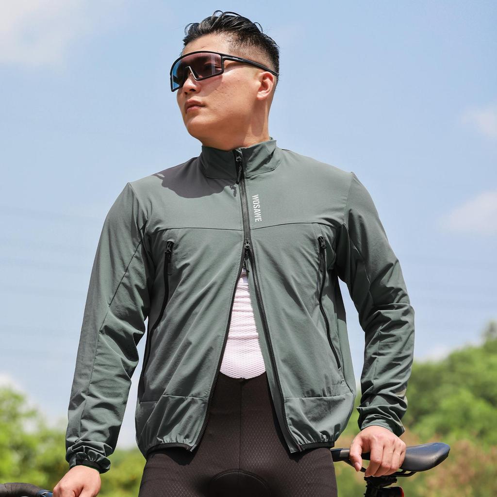 Wosawe Мужская и женская куртка для шоссейного горного велосипеда, ветрозащитная, водонепроницаемая, дышащая, солнцезащитная, светоотражающая, для ночного бега, для велоспорта, ветрозащитная куртка