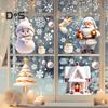 2/4 Pcs Christmas Stickers Santa Claus Snowflake Reindeer Xmas Decals Waterproof Festive Decor Stickers for Windows Glass