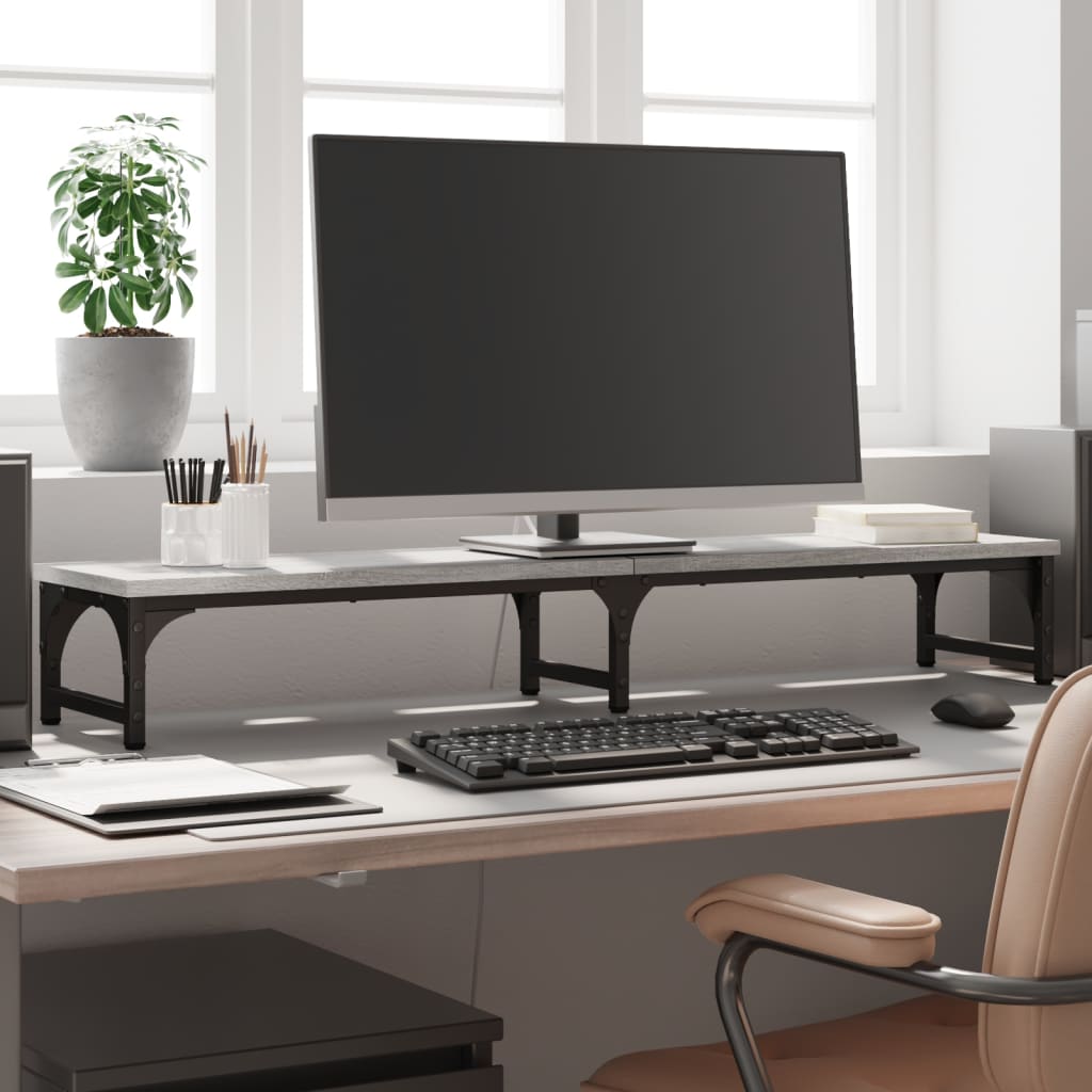 Monitor Stand Gray Sonoma 105 x 23 x 15.5 cm Particleboard