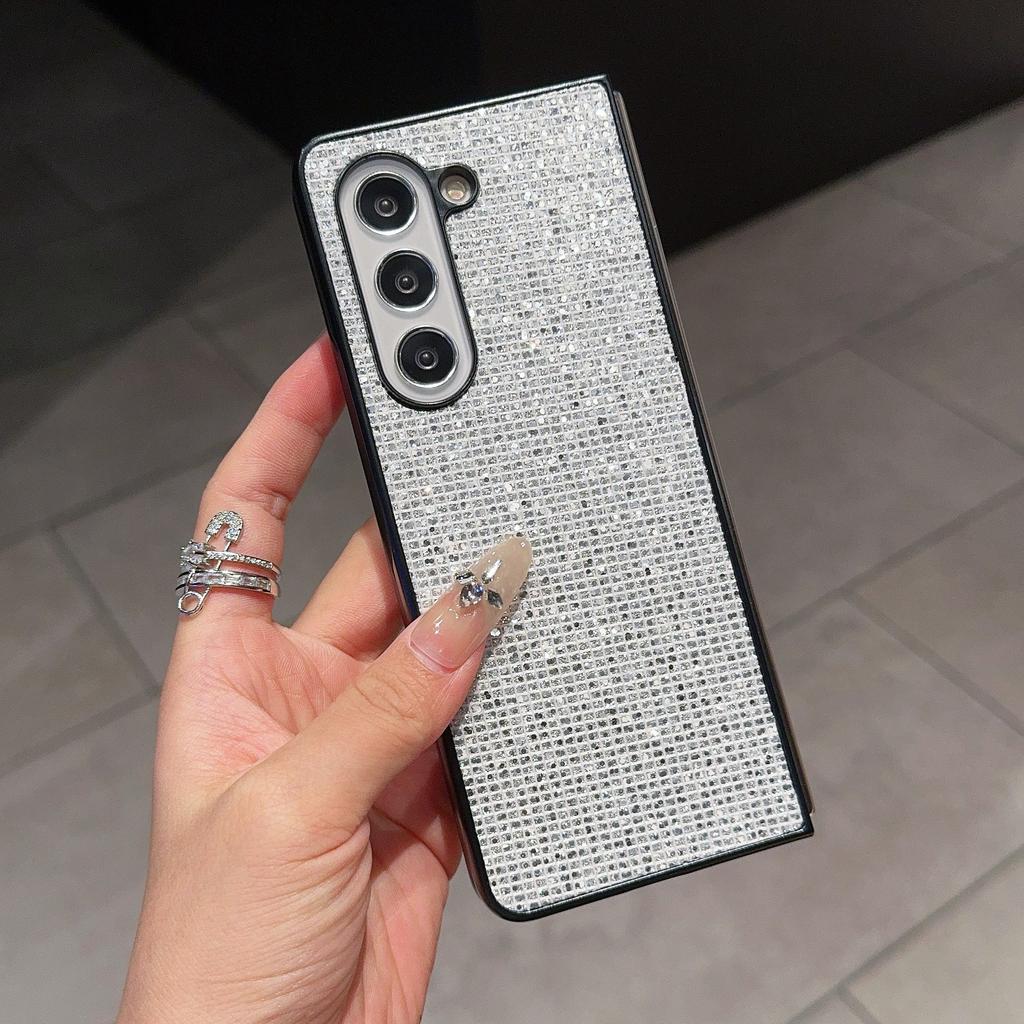 Чехол для Samsung Galaxy Z Fold6 5G с украшением стразами, с покрытием из ПУ кожи, ПК чехол для телефона