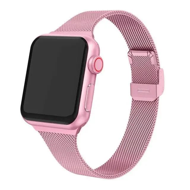 Миланский ремешок для Apple Watch 44мм 40мм 45мм 41мм 46мм 42мм 38 49мм Металлический браслет iWatch Series 10 Ultra 9 8 7 6 5 4 3 SE ремешок