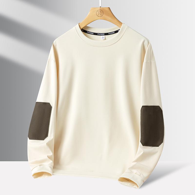 Men's Plus Size Cotton Round Neck Long-Sleeve Pullover 