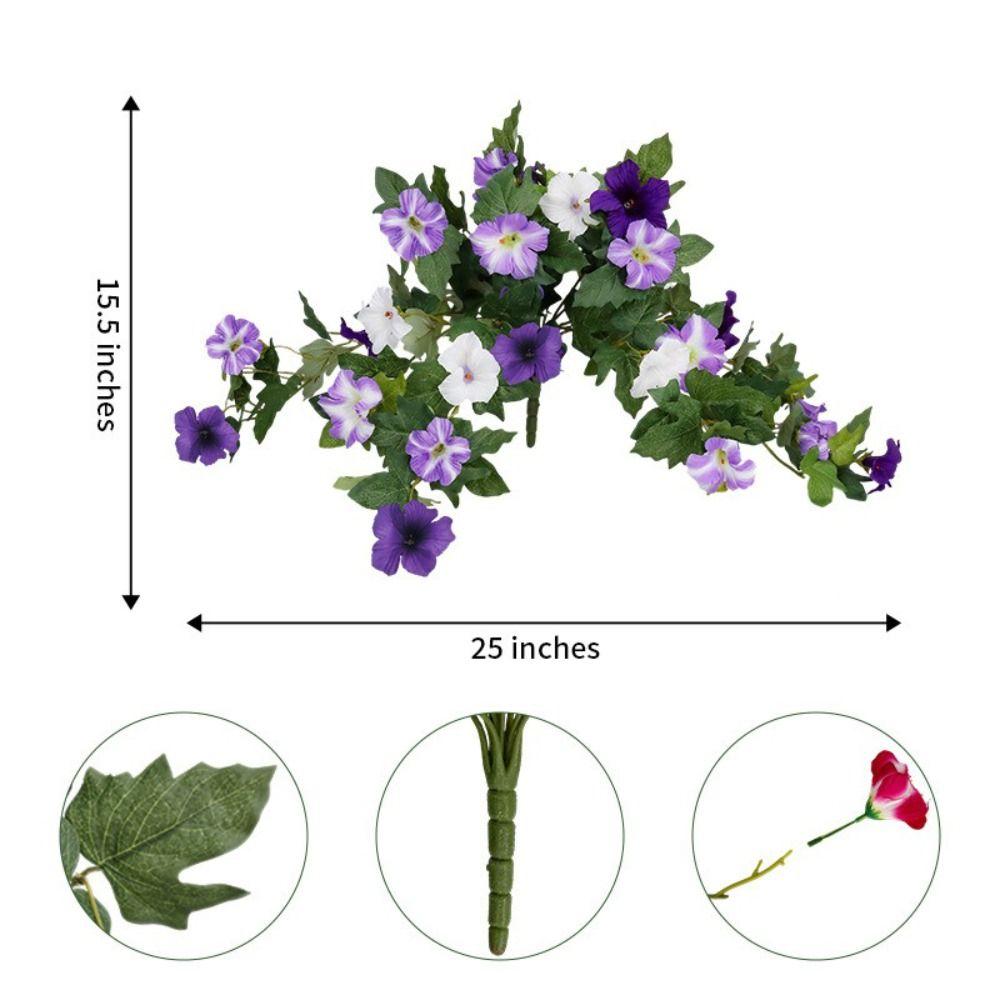 UV Resistant Morning Glory Flowers Silk Material Artificial Trumpet Flower Home Decor