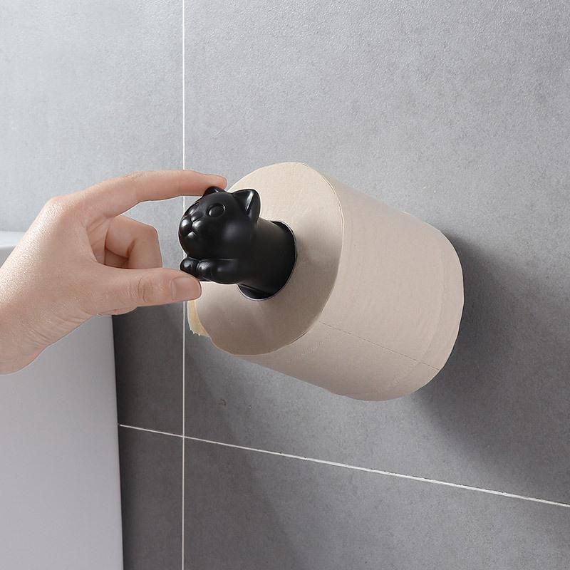 Creative Towel Rack Wall-mounted Retractable Roll Holder Sticky Wall Roller Toilet Towel Rack