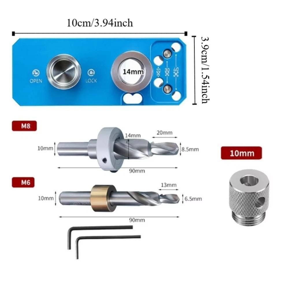 Сплав алюминия Алюминиевый профиль Направляющая для сверления Регулируемая конструкция Ступенчатое сверло со зенковкой Направляющий инструмент для сверления Высокопрочный