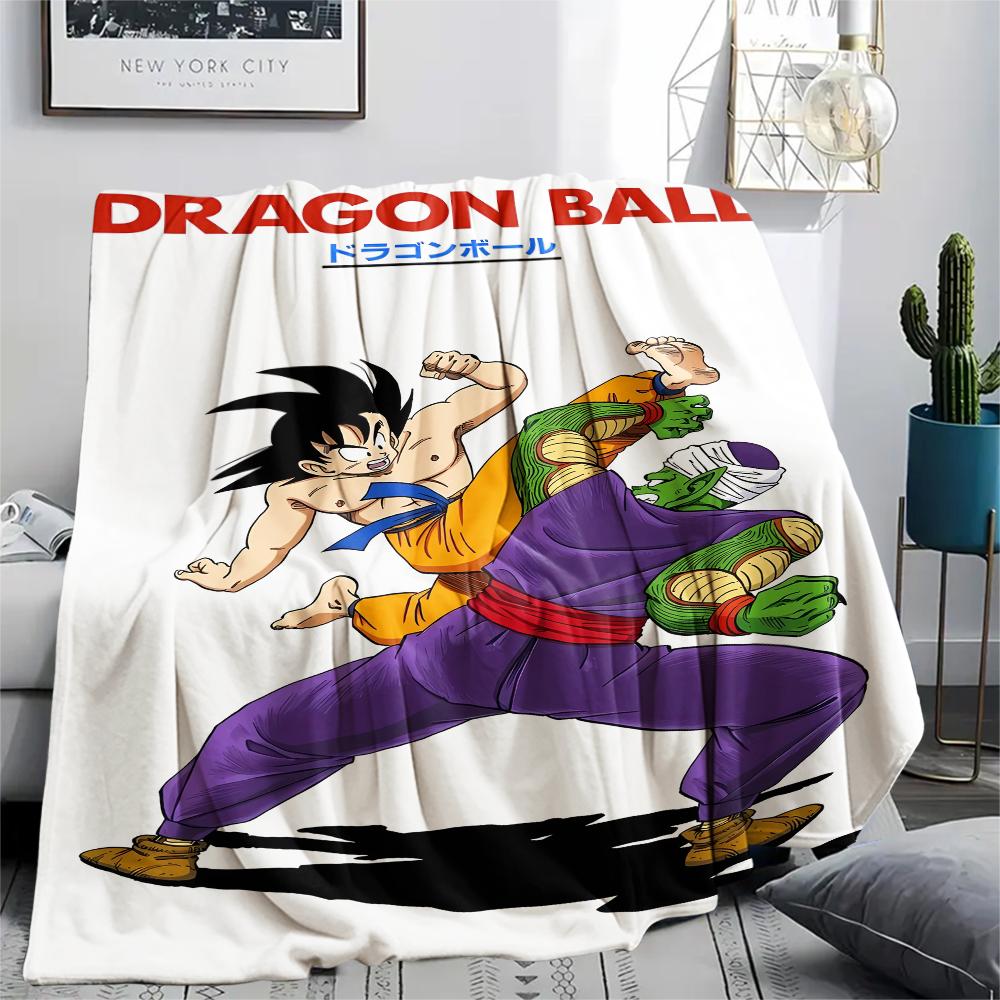 Фланелевое одеяло с принтом персонажей Dragon Ball, Высококачественное, Удобное для всех сезонов, Декор для дома, Тепло и уют, Идеально для рождественских подарков