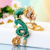 Инкрустация китайским зодиакальным драконом, счастливый китайский брелок для ключей, инкрустация стразами, брелок с китайским драконом для мужчин