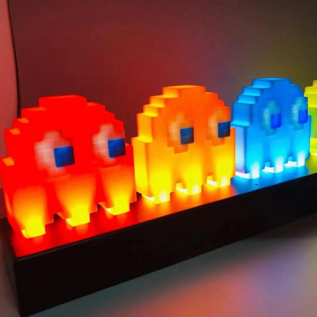 Voice Control 3D Night Lights Colorful Figure Pixel Light Game Icon Atmosphere Lamp Gifts