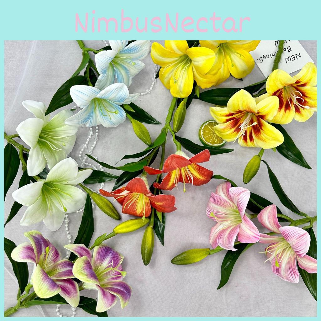 No Ip Realistic Lily And Foxglove Faux Flowers With 3d Printing For Home Styling