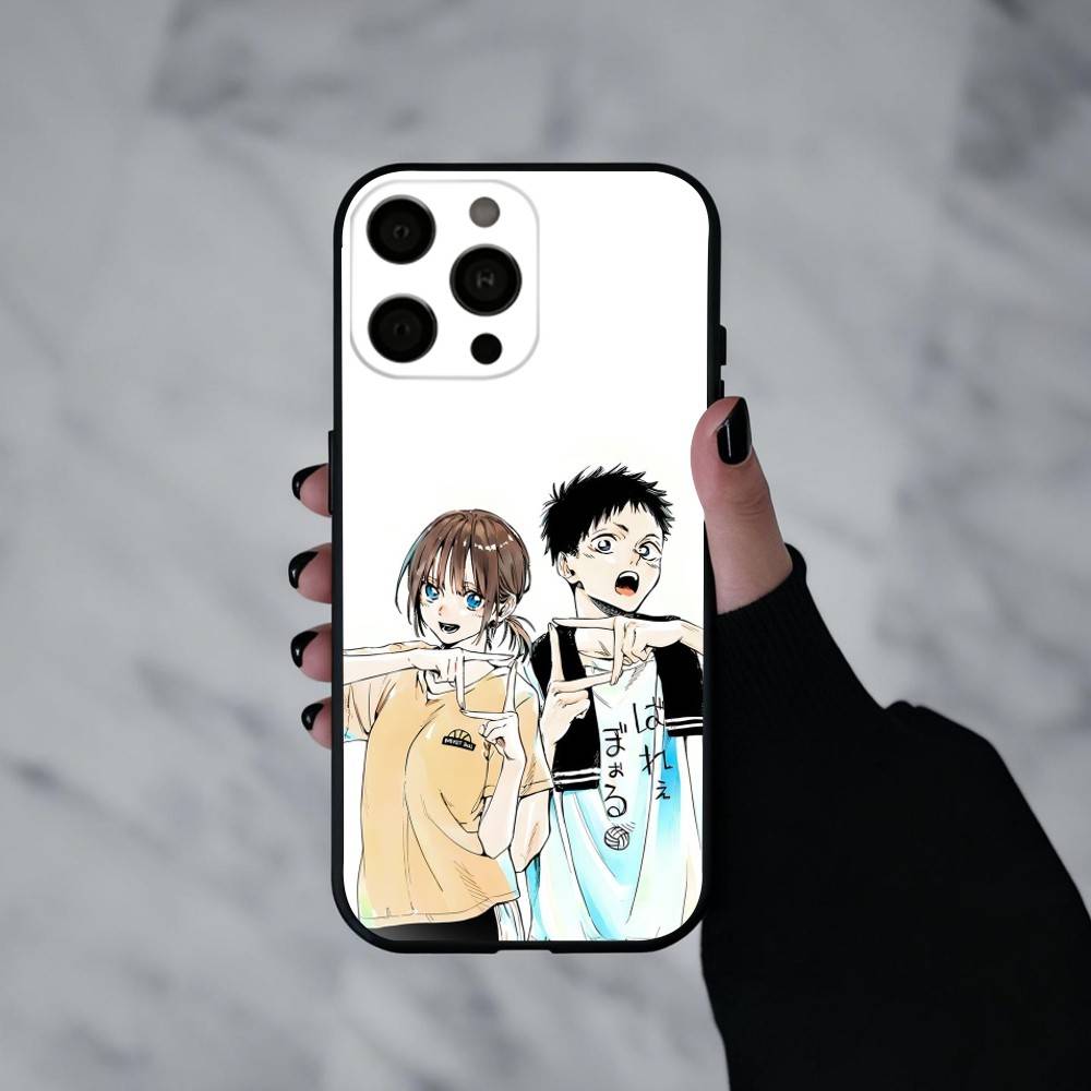 Молодежный манга чехол для телефона B-Blue Box для iPhone 17pro,16,15,14,13,12,11 Plus,Pro Max,XS,Мягкий силиконовый черный чехол