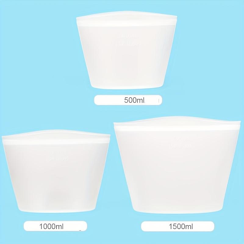 3PCS Silicone Food Storage Bag Reusable Stand Up Zip Leakproof Containers Fresh Bag Food Storage Fresh Wrap Ziplock