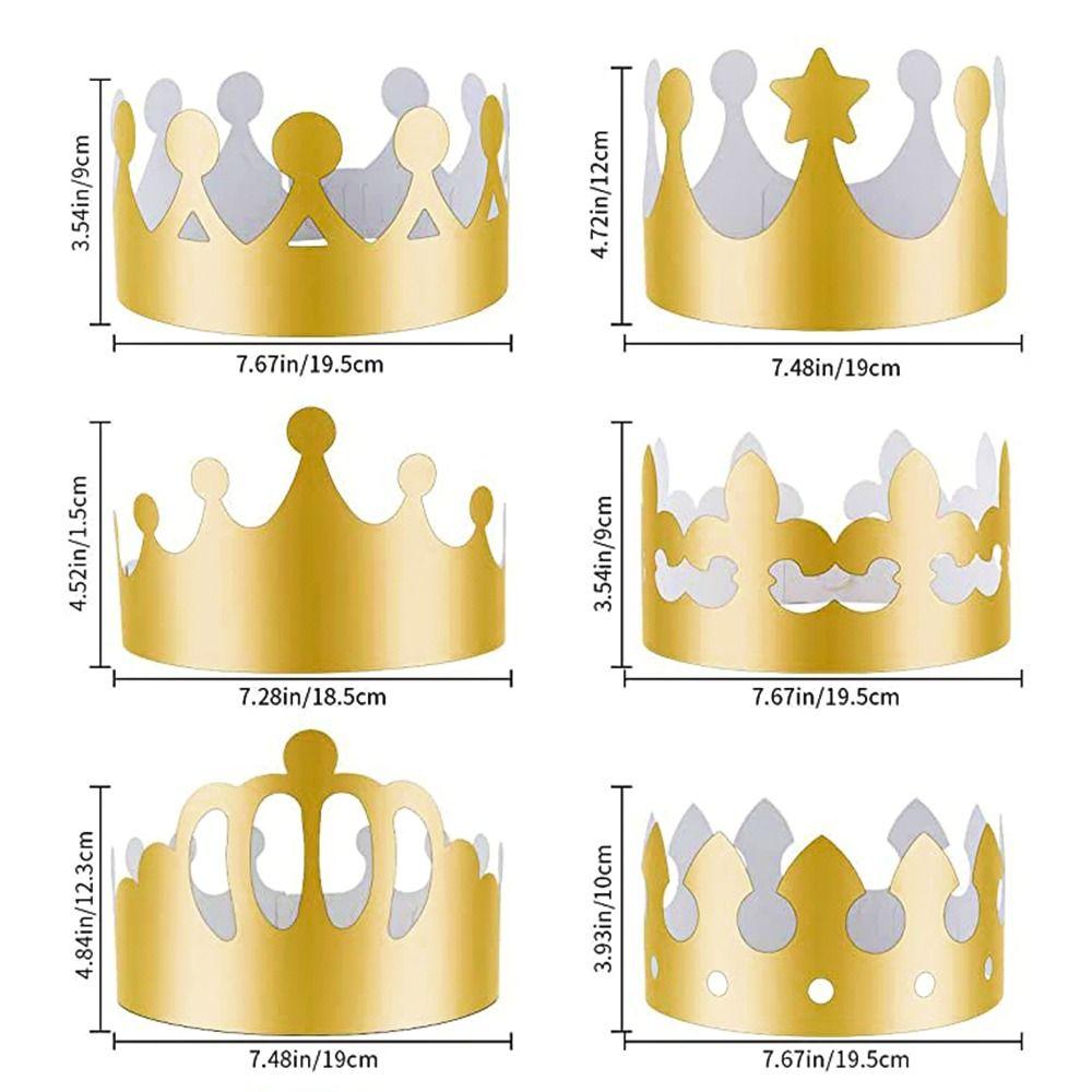 Kids Aldult Celebration Wedding Decor Birthday Hat King Crowns Paper Crown Cap Prince Princess Hats