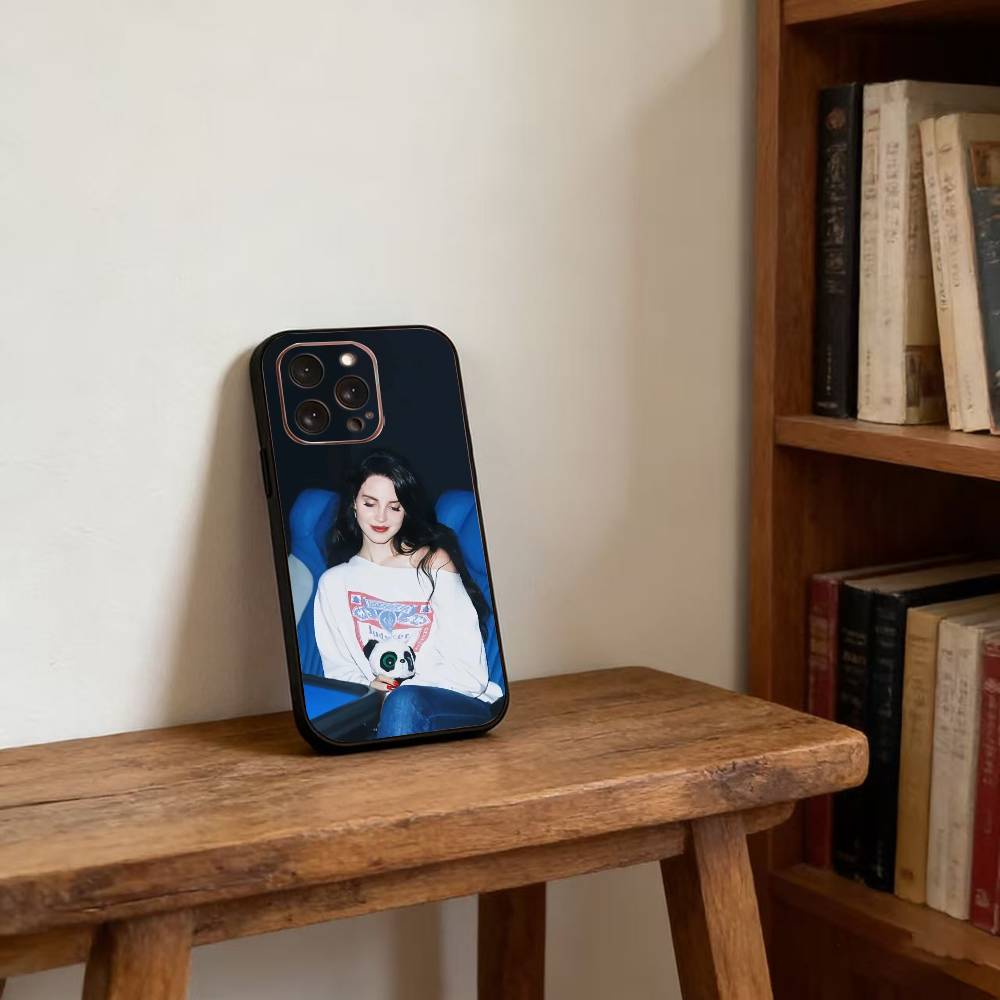 Чехол для телефона Lanas-w-Del-R-Rey для iPhone 17,16,15,14,13,12,11 Plus,Pro Max,XS,Мягкий силиконовый черный чехол