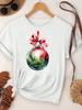 (Asian Size) Lovely Trend Cute Merry Christmas Tee Top Festival New Year Holiday Casual Women Print Lady Short Sleeve Fashion Graphic T-shirts