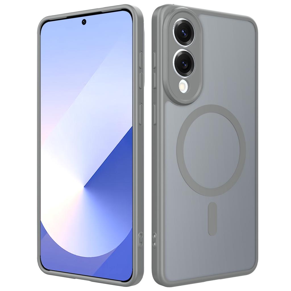 New Samsung S25 Edge Camera Fine Hole Two In One Mobile Phone Case Black Magnetic Semi Transparent Protective Case