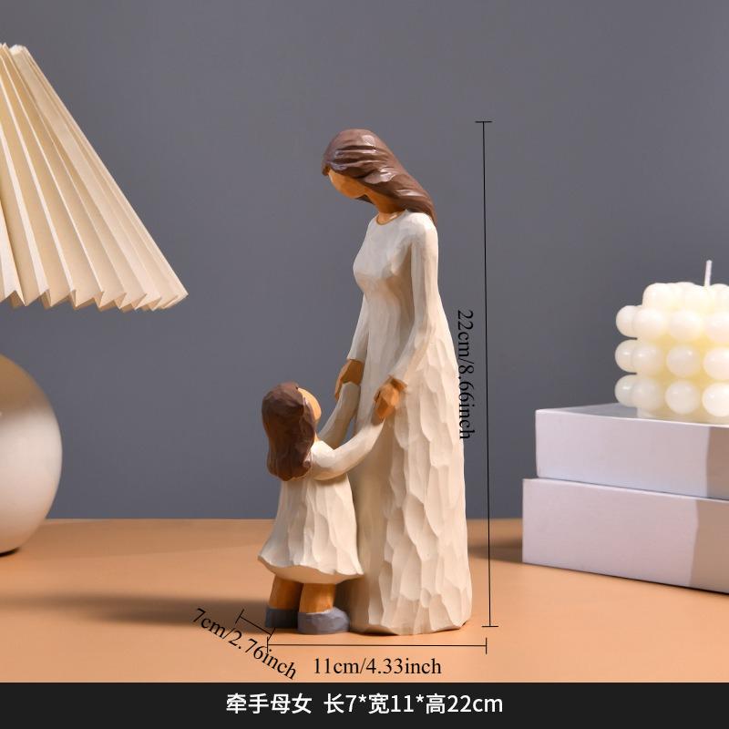 1 шт. Набор смоляных семейных фигурок Элегантный декор для гостиной для винного шкафа Креативная ремесленная скульптура Искусство Подарок для дома