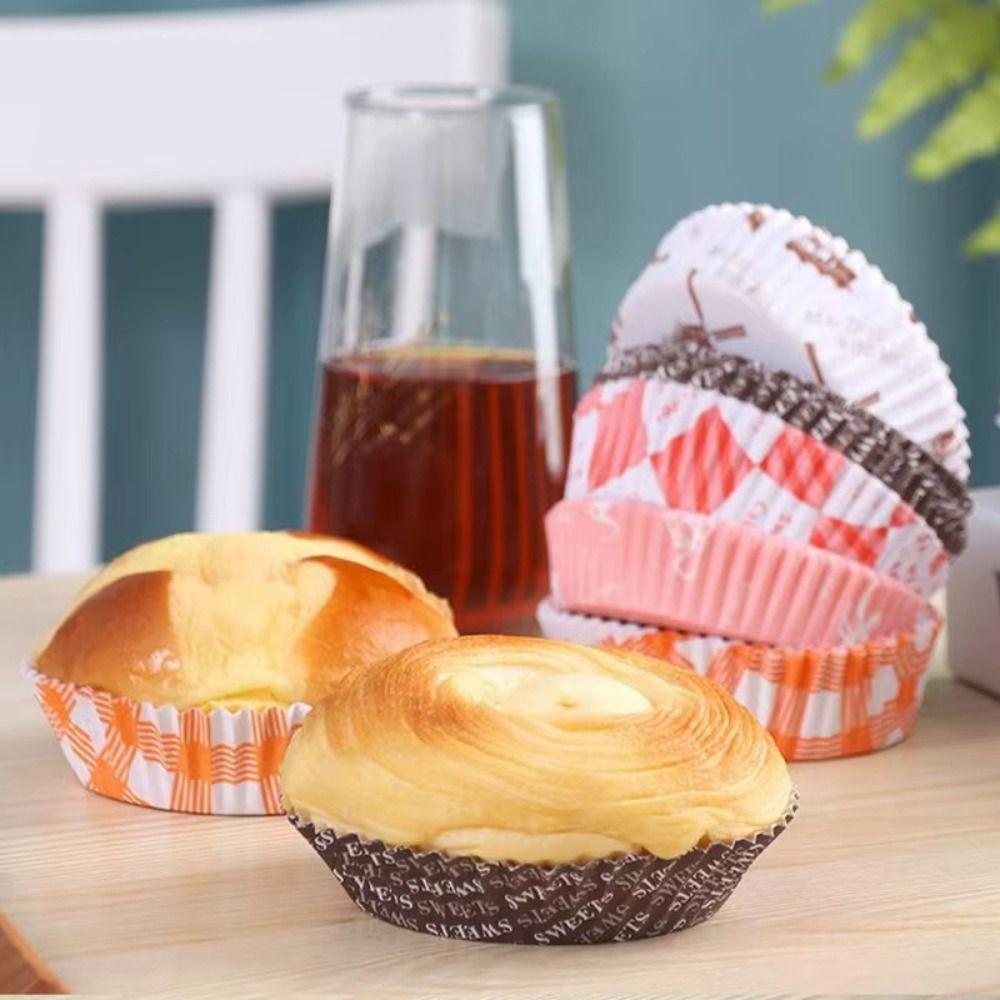 100Pcs Disposable Cake Cups Oil-proof Bread Paper Cups Baking Cups  for Birthday Party Decor