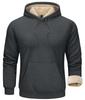 KEFITEVD Winter Warm Plus Heather Dark Size XL Men's Fleece-Lined Sweatshirt, Loungewear, Sportswear, Skiing, Walking, Commuting, Sizes, Gray,