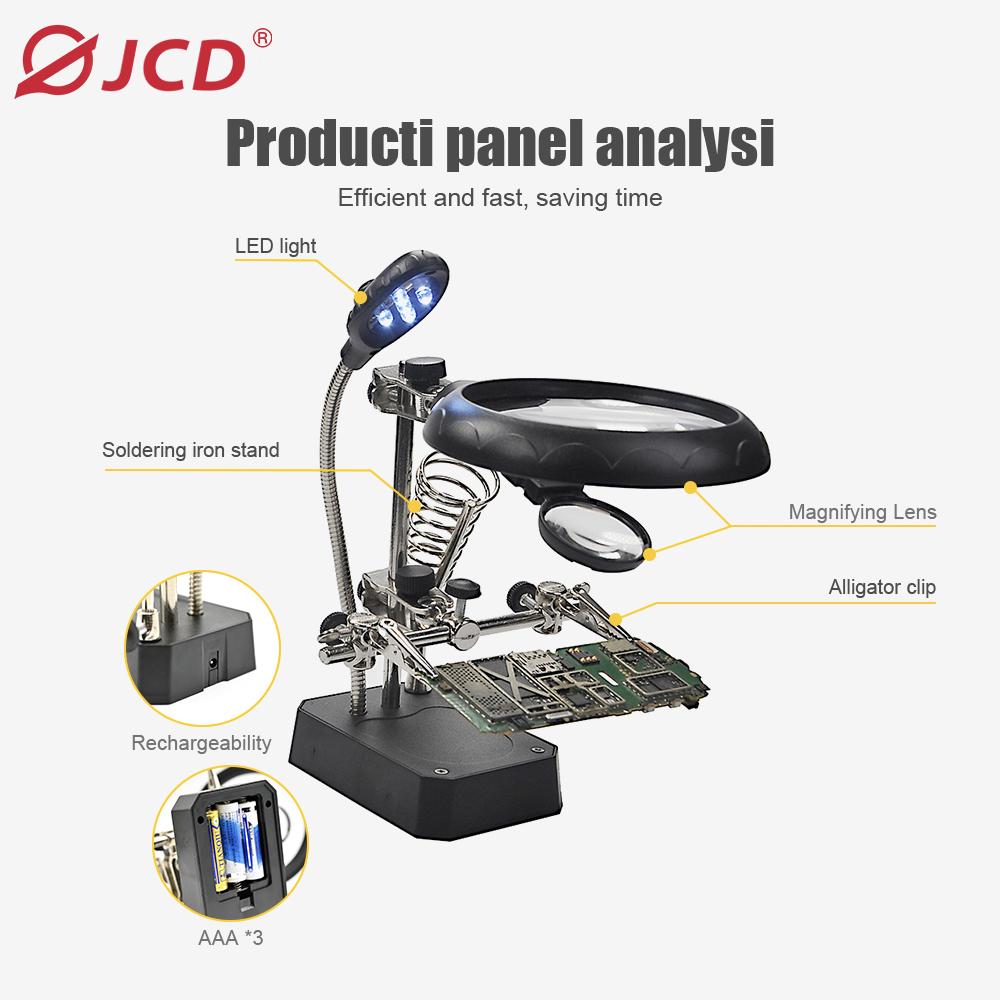 Welding Magnifying Glass Clamp 5 LED Auxiliary Clip Magnifier Hand Soldering Solder Iron Stand Holder Station Repair Tools
