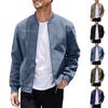 New Fall Bomber Jacket Jacket Men's Casual Plus-size Suede Zipper Stand-up Collar Top