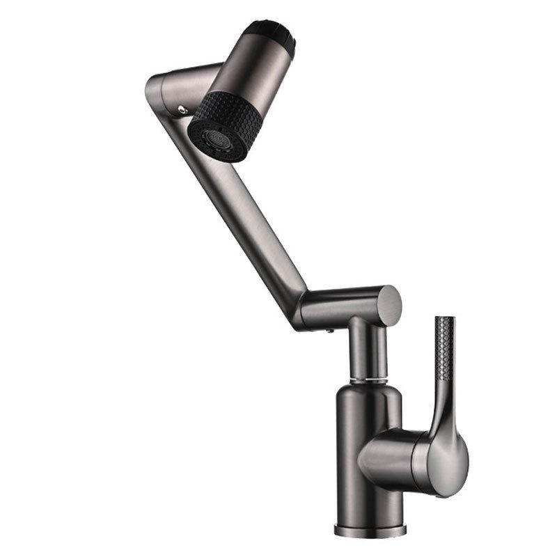 Белый Универсальный Вращающийся Смеситель для Раковины в Ванной Комнате Механический Рычаг Умывальник Одно отверстие Одинарная Ручка Смеситель для Горячей и Холодной Воды