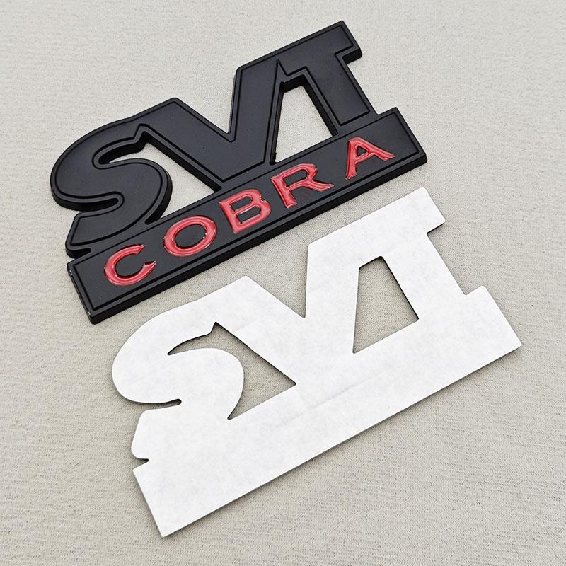 3D Metal Logo SVT COBRA Car Sticker Rear Trunk Badge Front Grille Emblem For Ford Mustang Shelby GT500 GT350 F150 GT Accessories