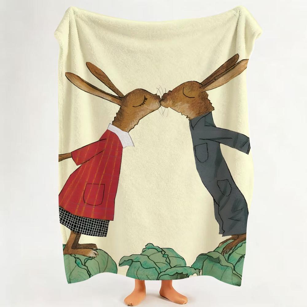 Illustrator W Wolf E Erlbruch Throw Flannel Throw Blanket Suitable for Sofa Living Room Bedroom