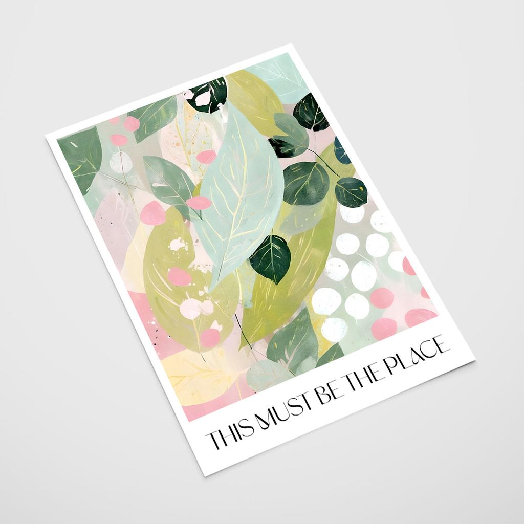 Плакат композиция из зеленых листьев