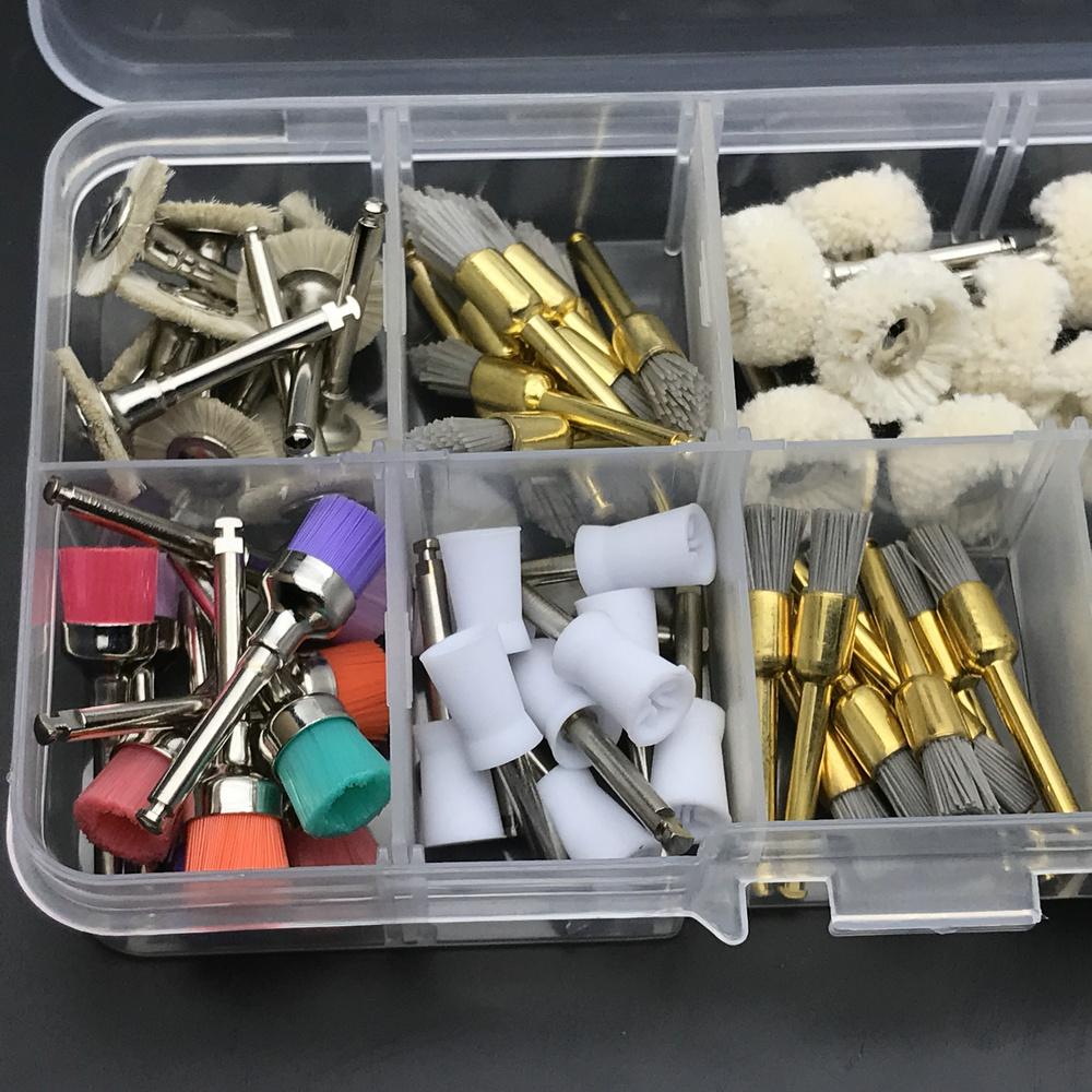 80 шт., чашка зубной щетки для профилактической полировки, глинозем, нейлон, вата, войлочное колесо, набор для полировки зубов