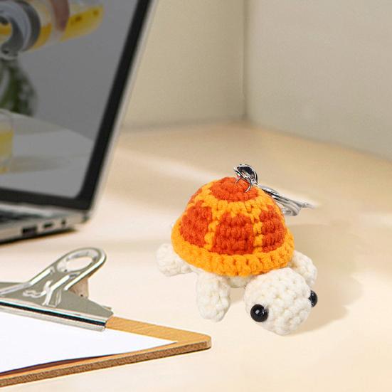 Keychain Pendant Crochet Turtle Shape Charm Hanging Ornament Wallet Backpack Car Keys Accessory