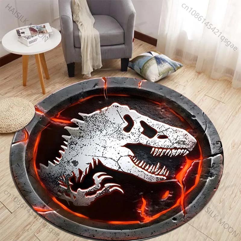 HD 3D Ковры Круглые с Принтом Динозавров для Спальни, Напольные Коврики для Детской Комнаты, Домашний Коврик для Ванны, Ковер для Гостиной, Домашний Декор