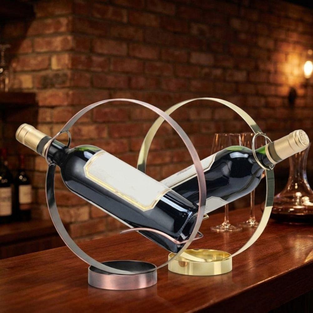 Freestanding Iron Round Wine Rack Single Red Wine Display Rack Modern Wine Bottle Rack Restaurant